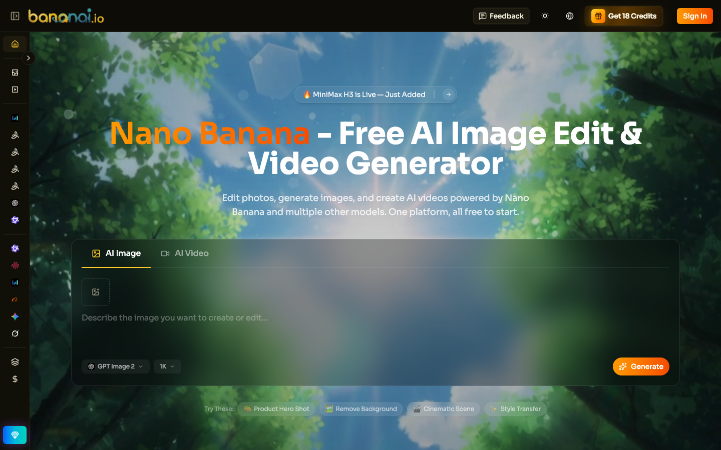 Bananai homepage