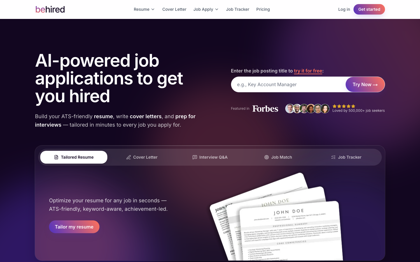 Behired screenshot