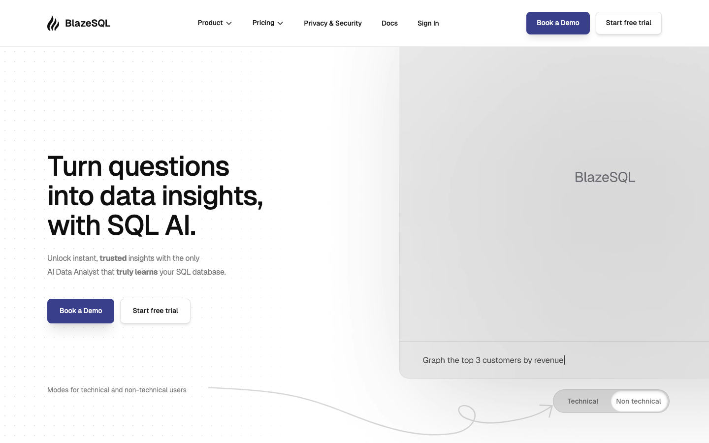 BlazeSQL screenshot