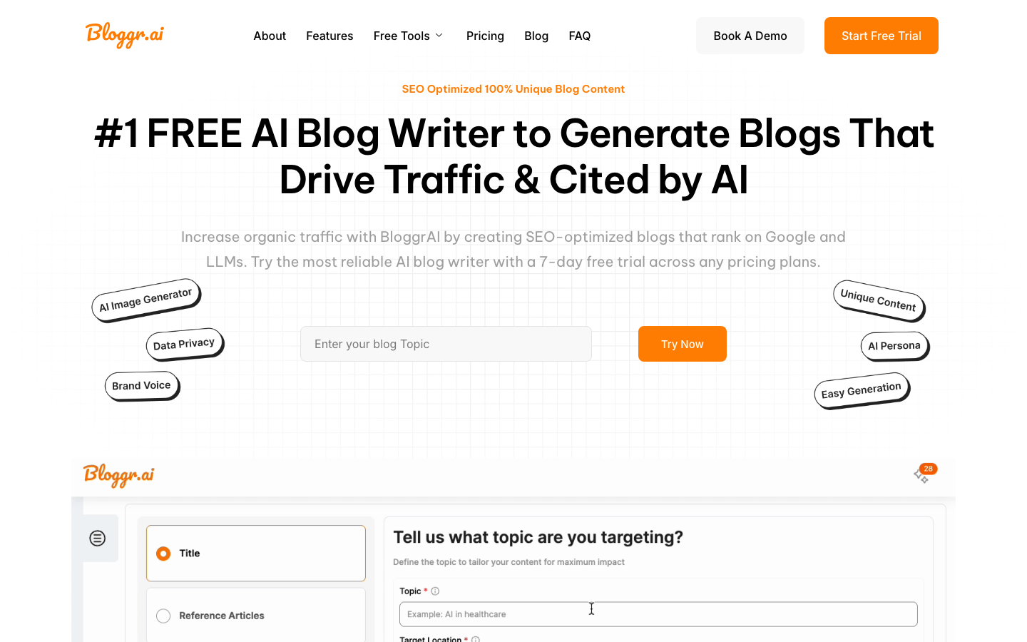 Bloggr.AI screenshot