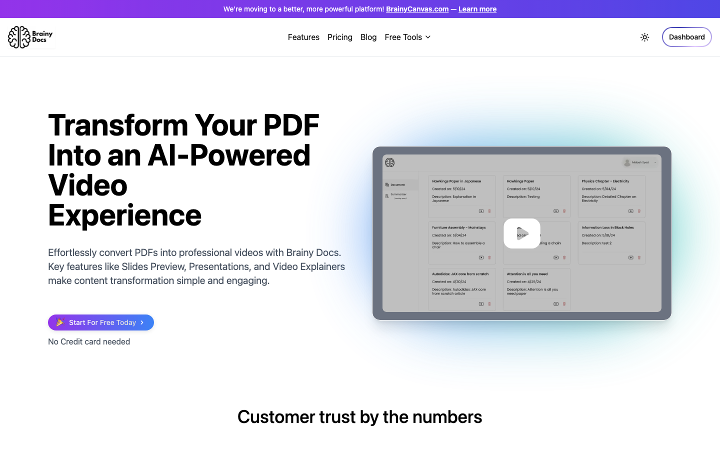 Brainy Docs homepage