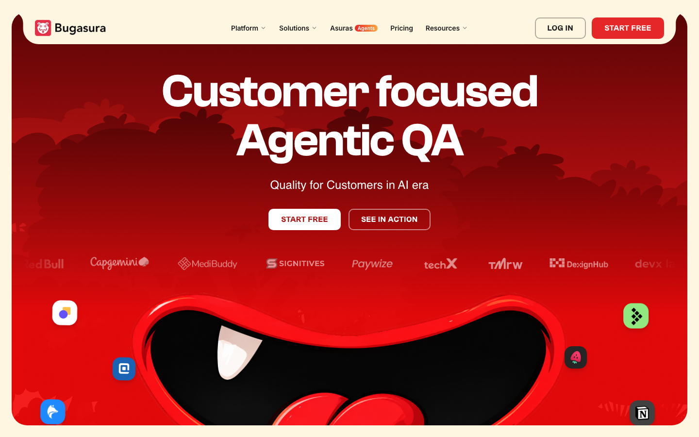 Bugasura homepage