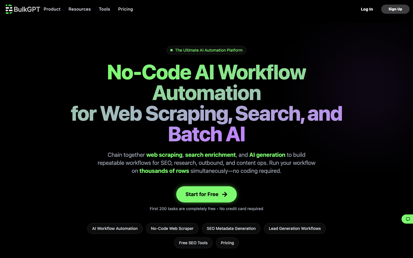 BulkGPT homepage