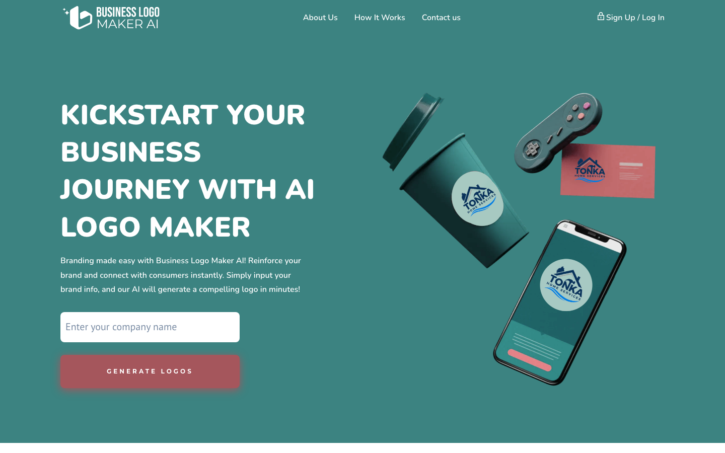 Business Logo Maker AI homepage