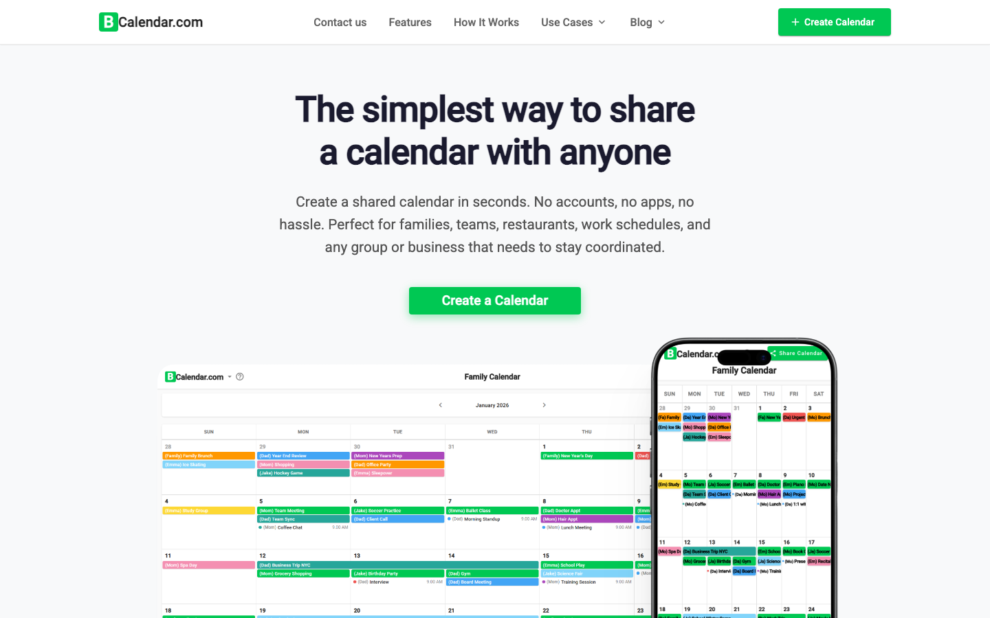 CalendarScan homepage