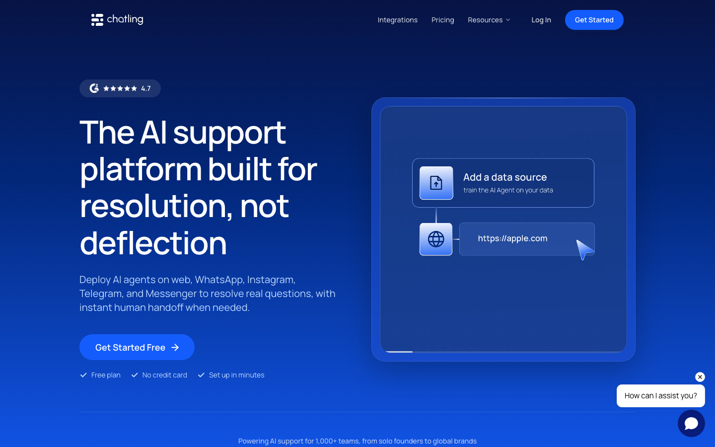 Chatling homepage