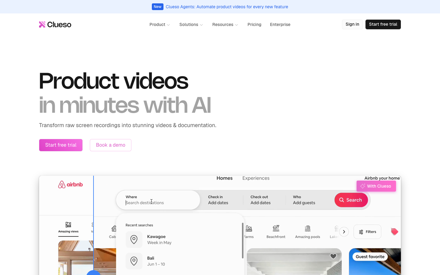 Clueso homepage