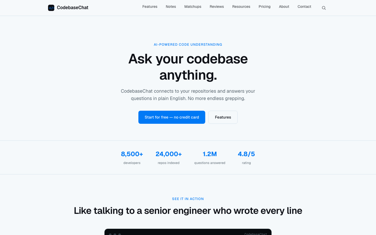 CodebaseChat screenshot