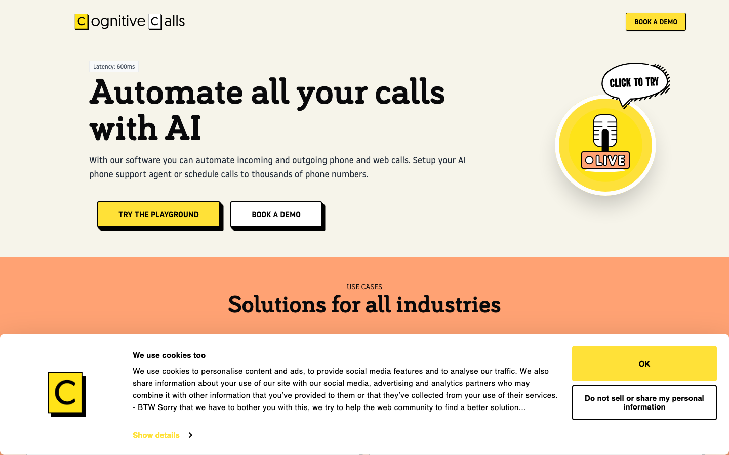 Cognitive Calls homepage