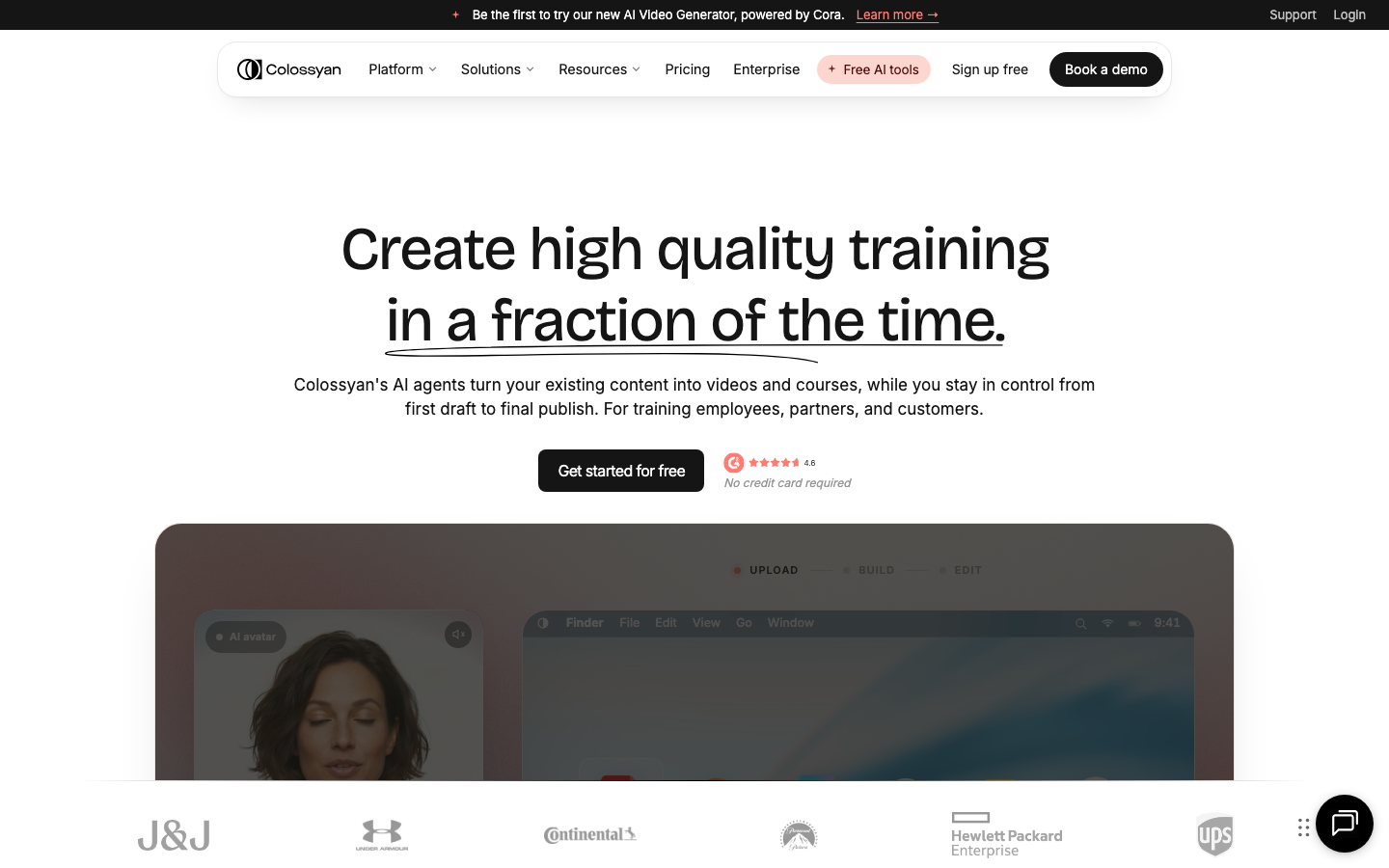 Colossyan homepage