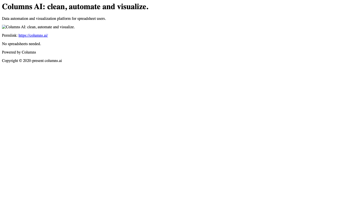 Columns screenshot