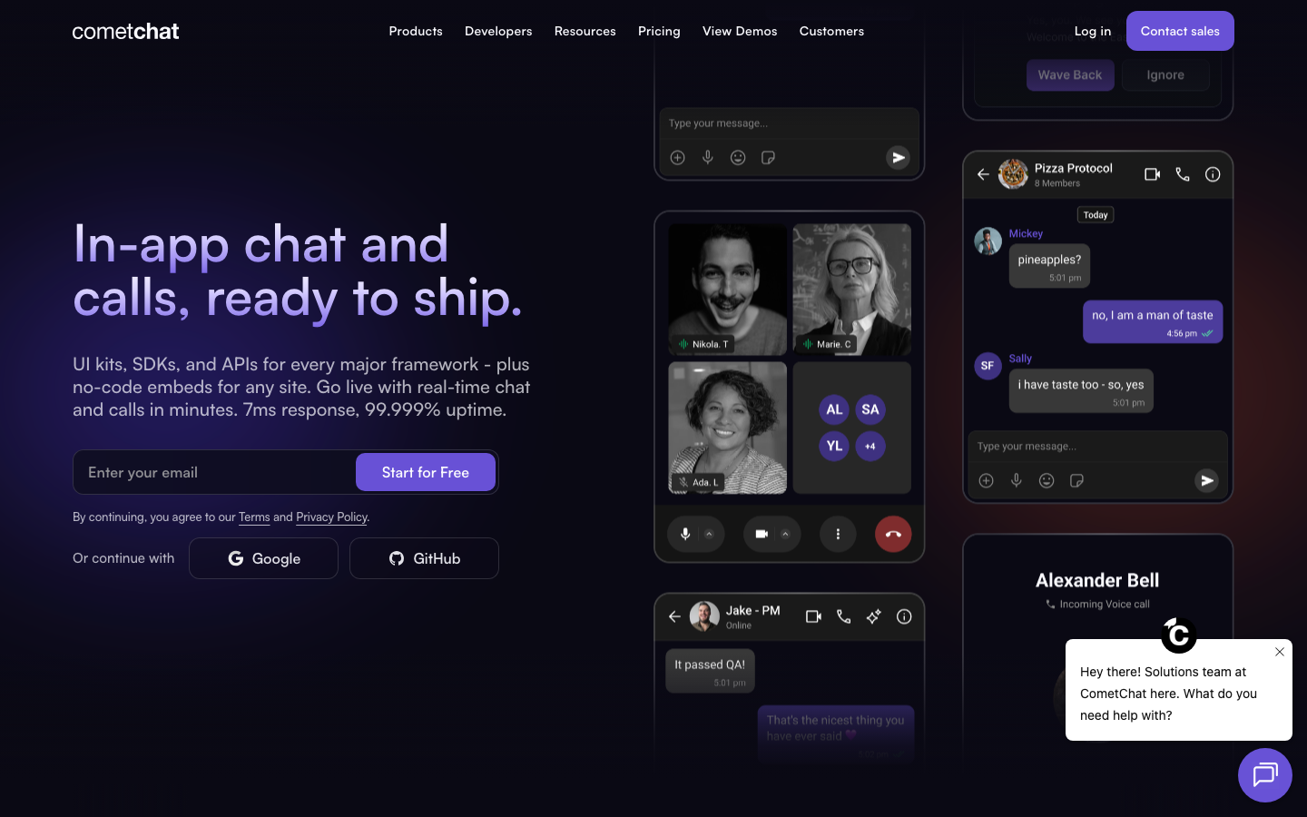 CometChat homepage