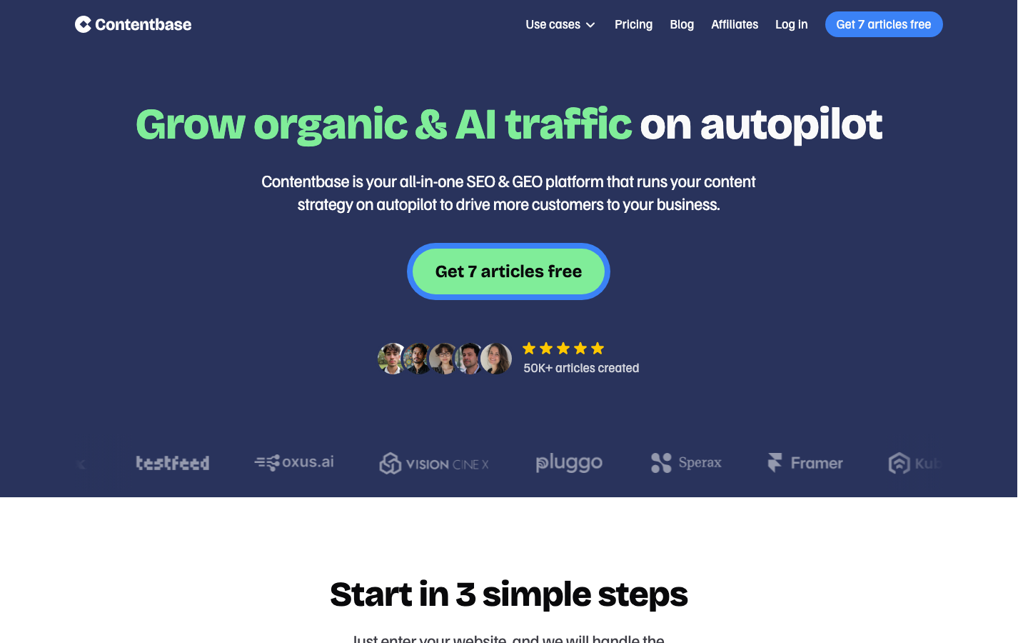 Contentbase.ai homepage