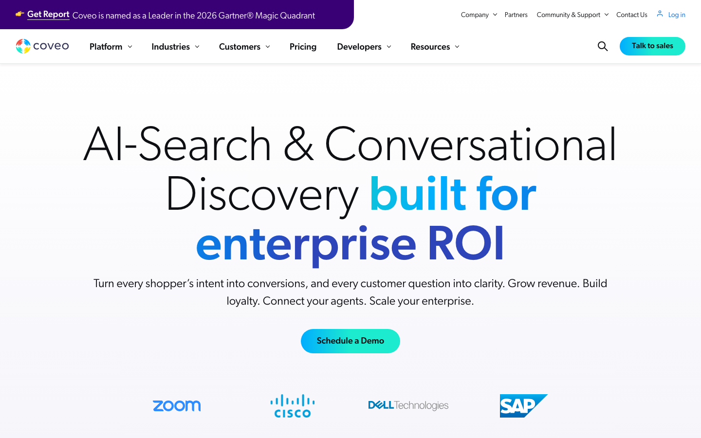 Coveo homepage