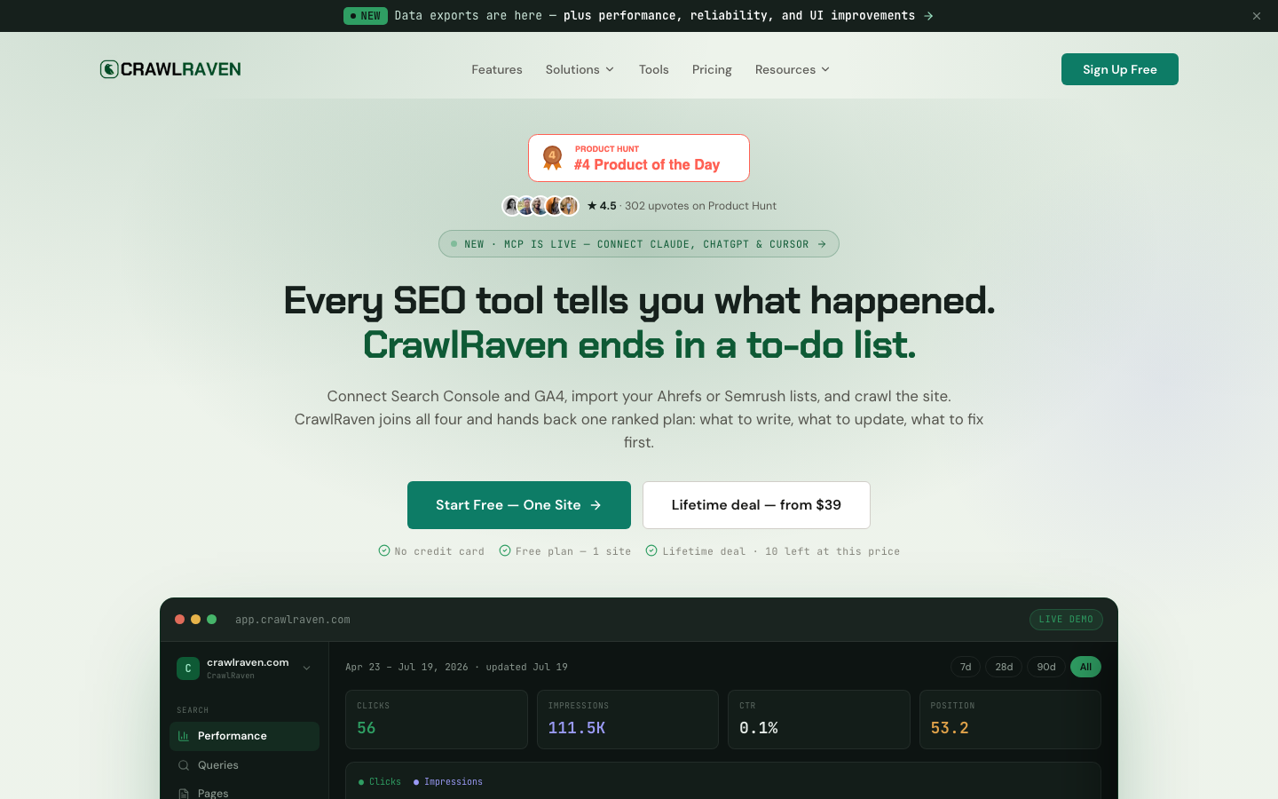 CrawlRaven homepage