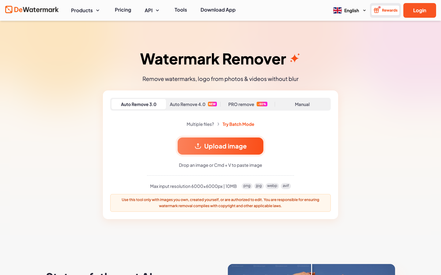 Dewatermark homepage