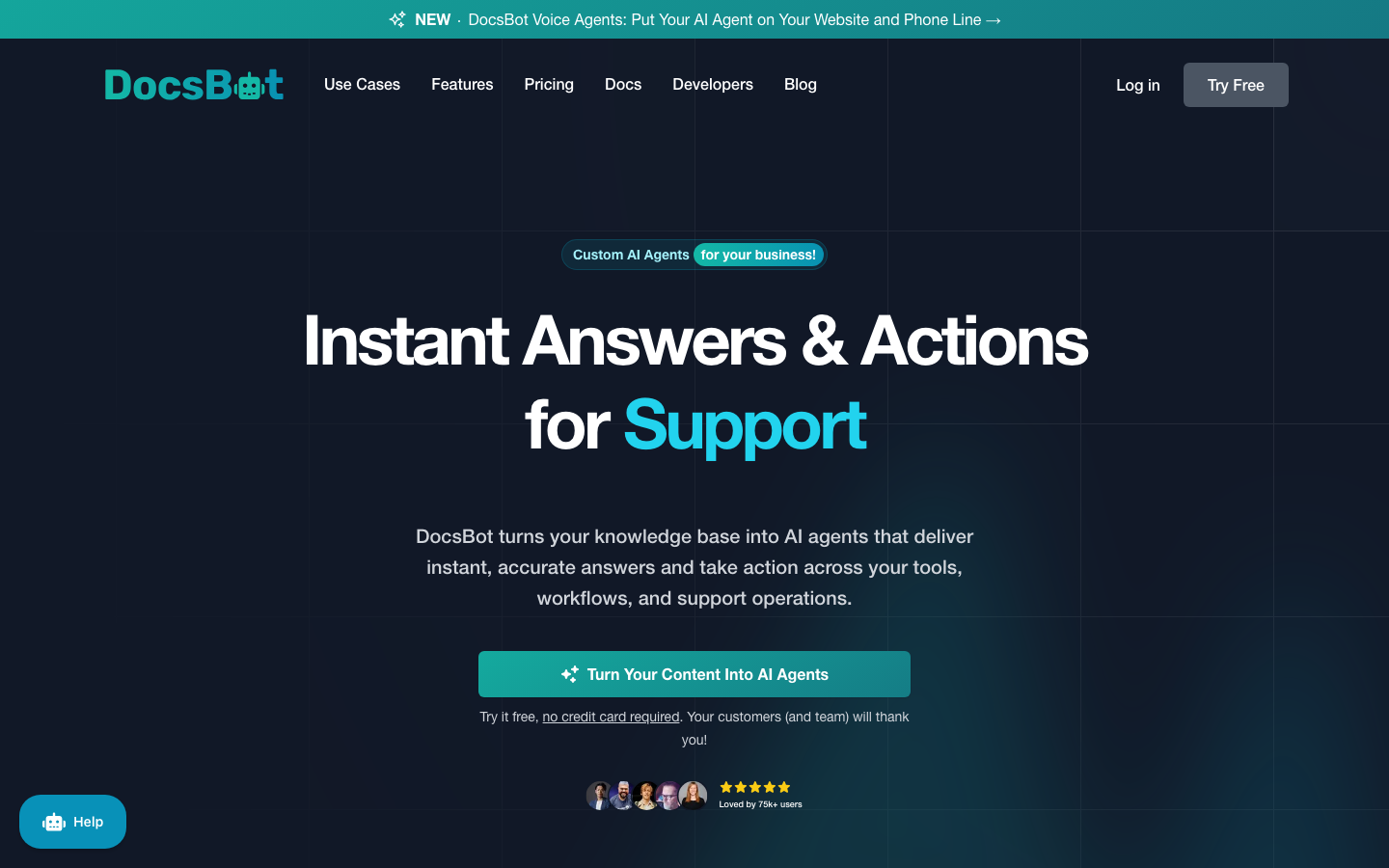 DocsBot homepage
