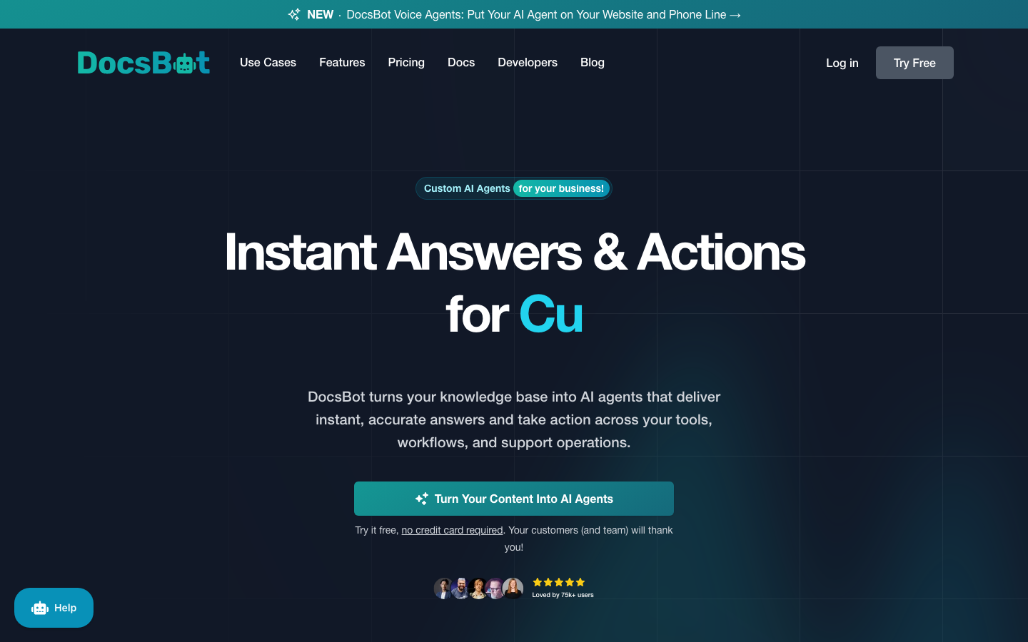 DocsBot homepage