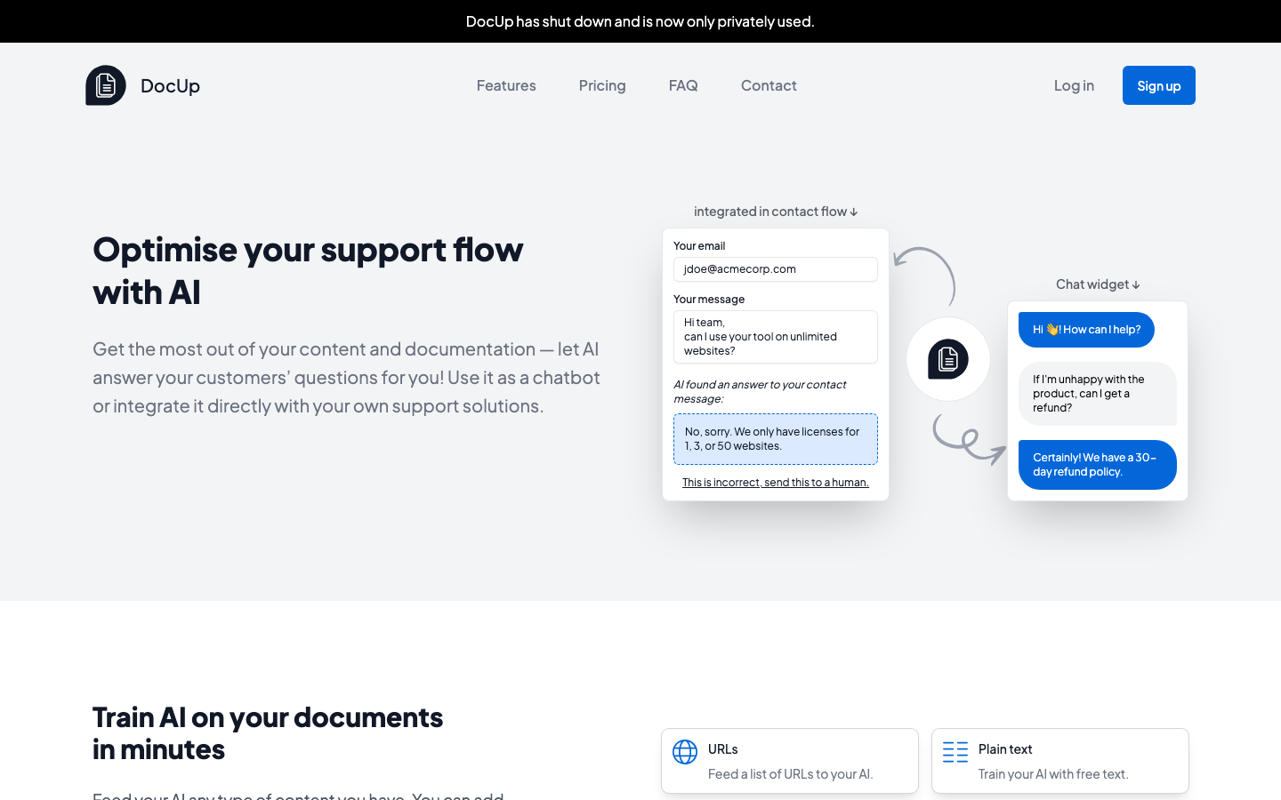DocUp homepage