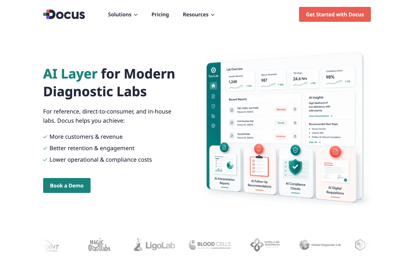 Docus AI homepage