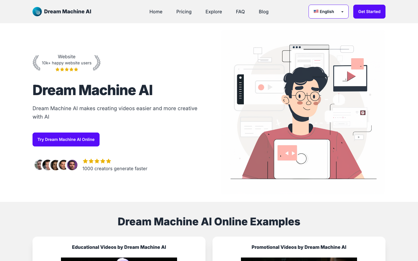 Dream Machine AI screenshot
