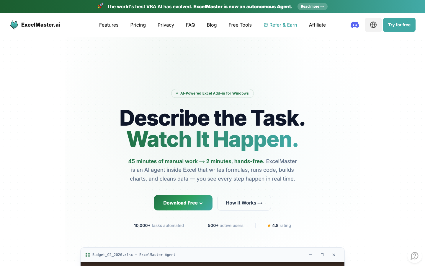 Excel Master homepage