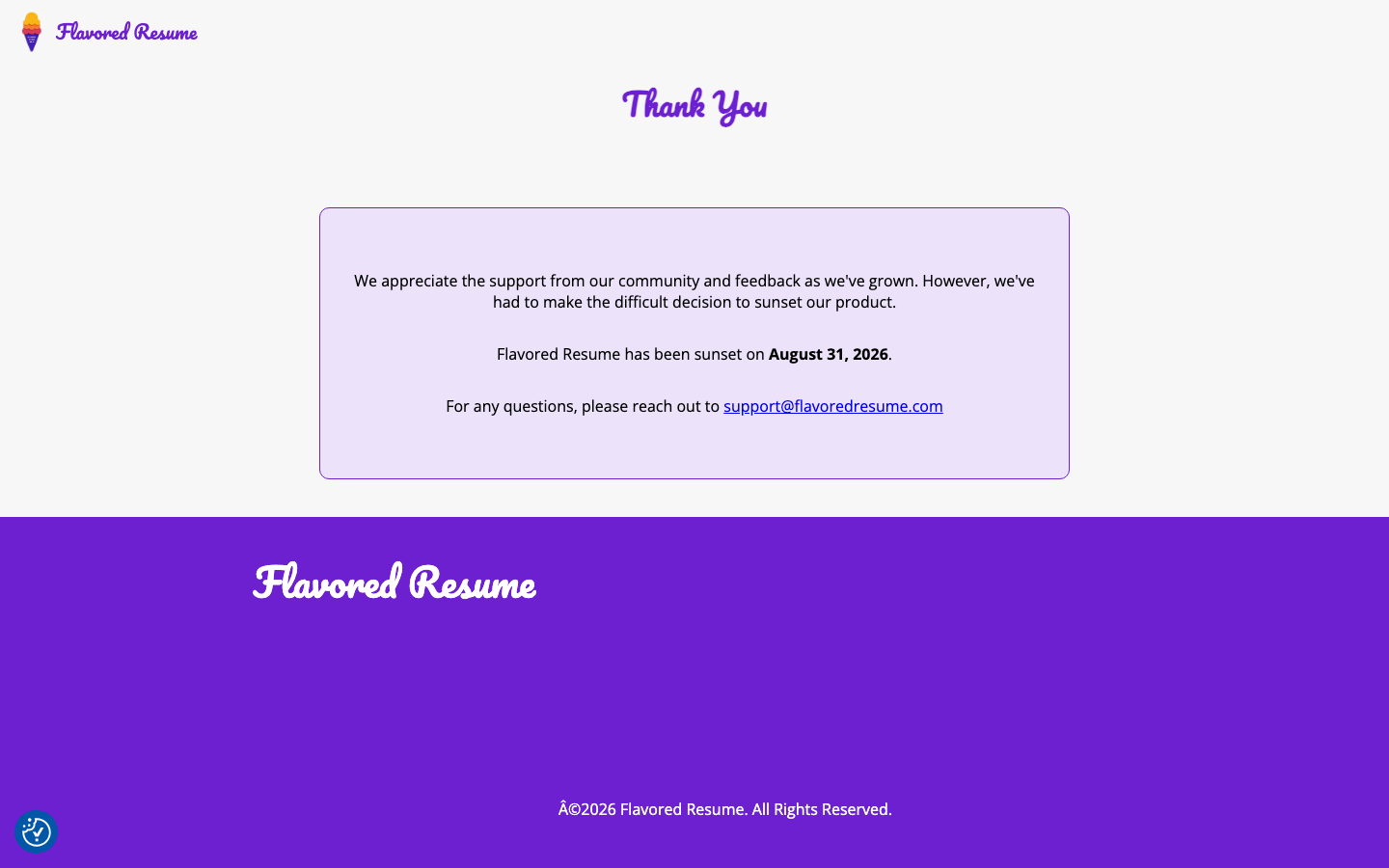 Flavored Resume homepage