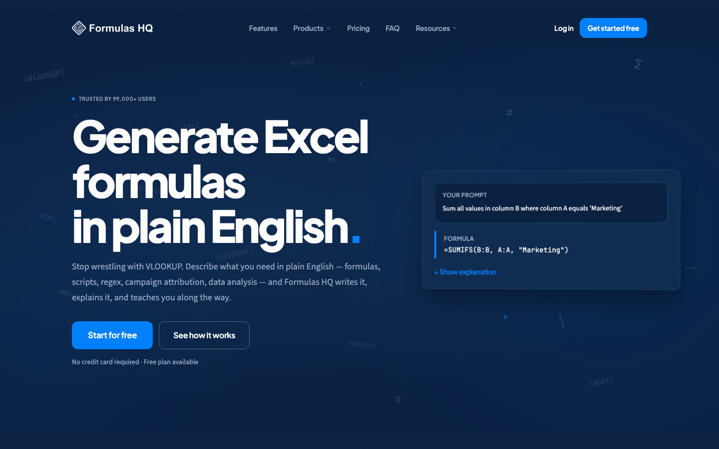 Formulas HQ homepage