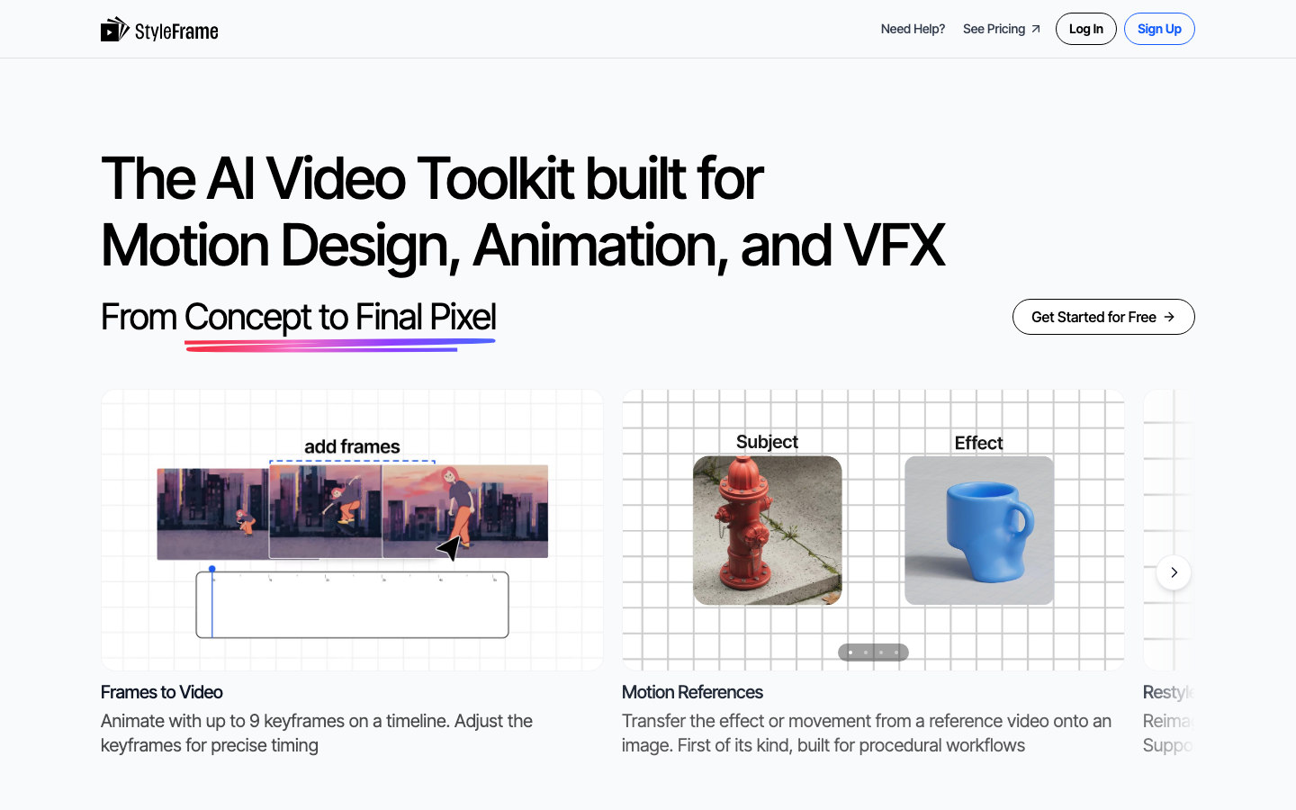 Glyf.space homepage