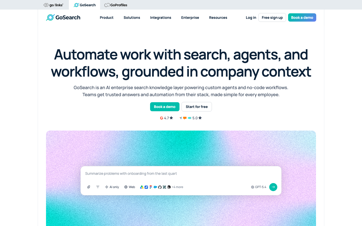 GoSearch AI Enterprise Search screenshot