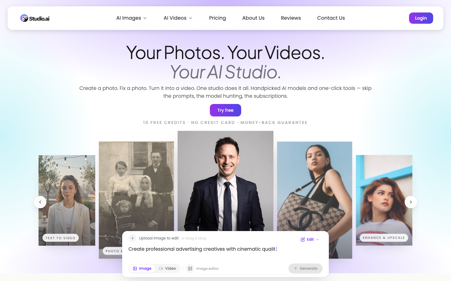GoStudio.ai homepage