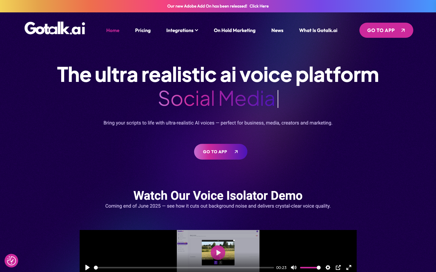 Gotalk homepage