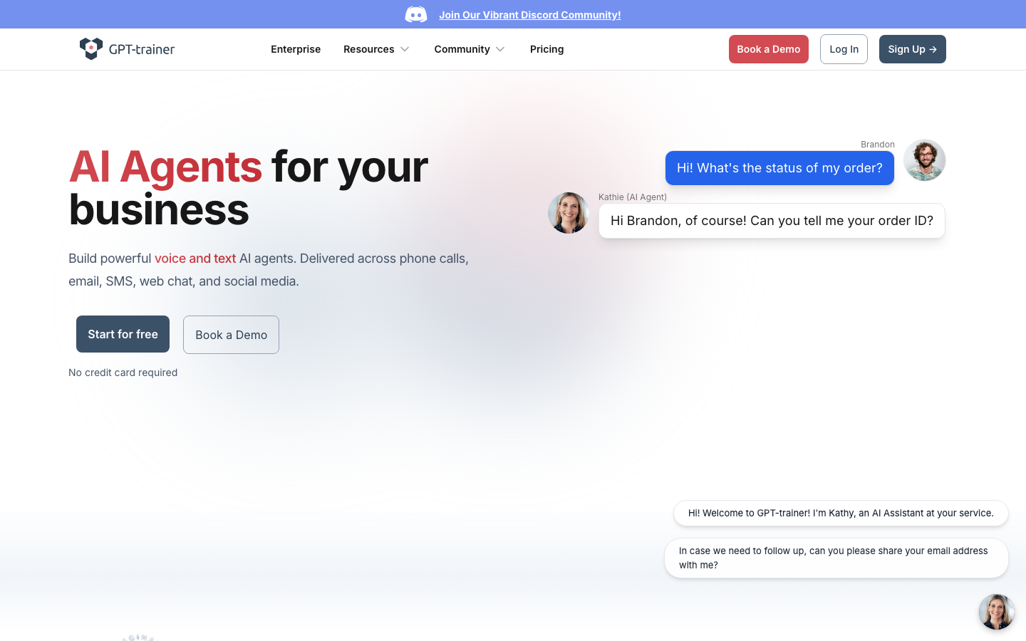 GPT-trainer homepage