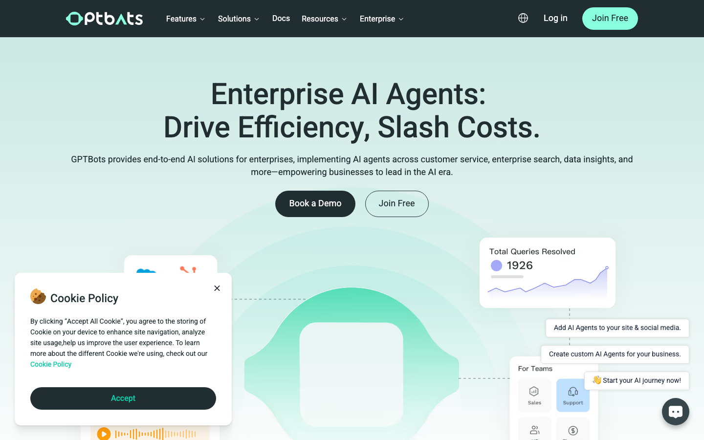 GPTBots homepage