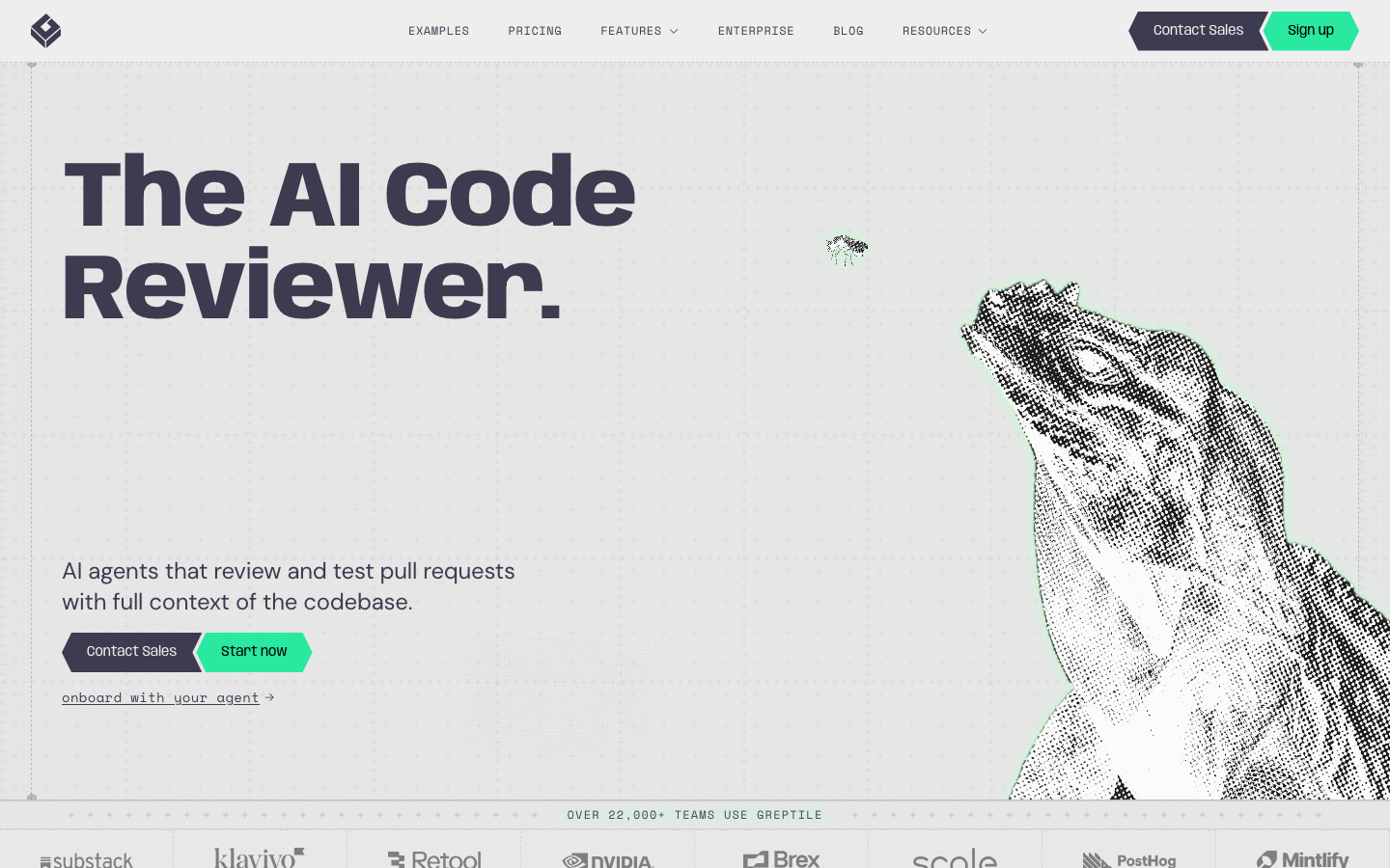 Greptile AI homepage