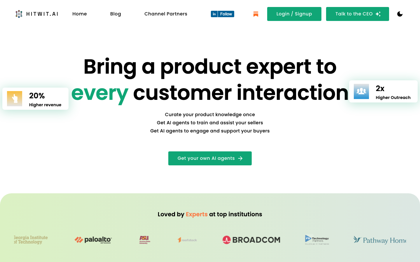 HitWit.ai homepage