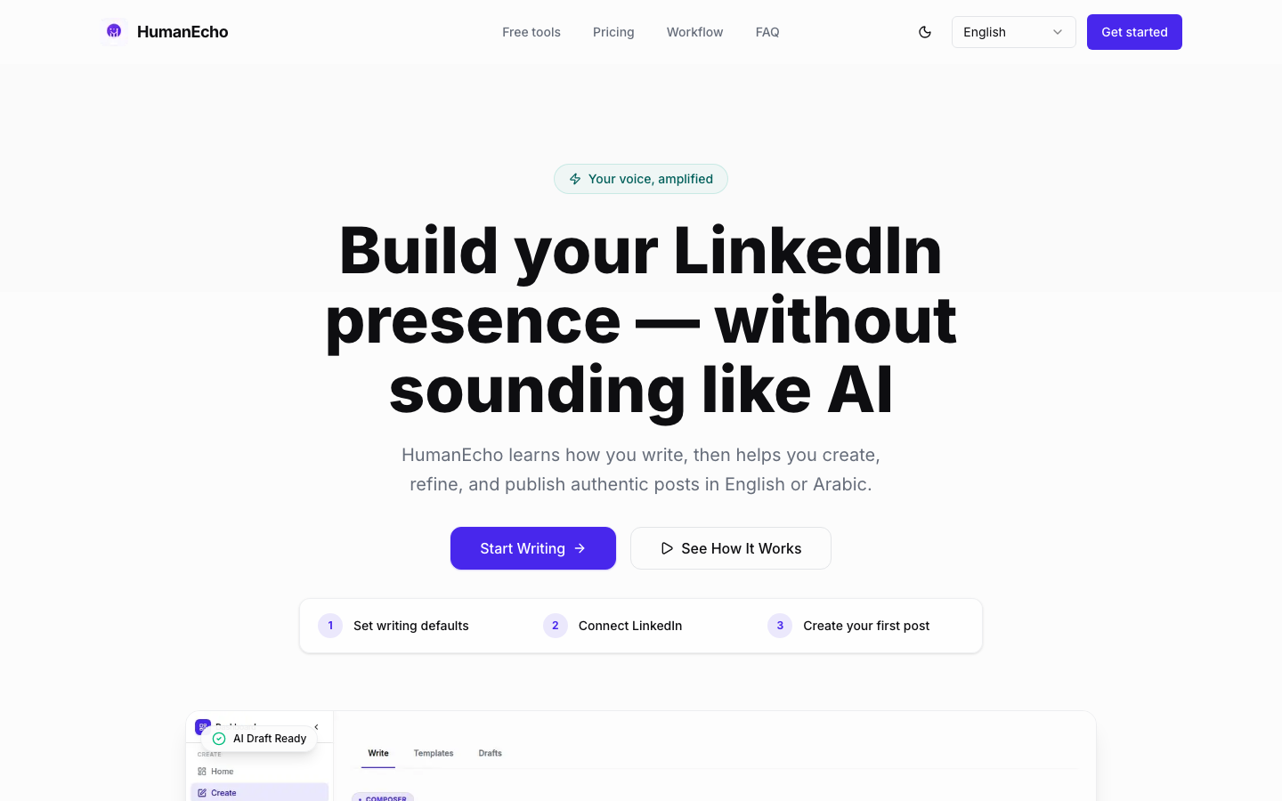 Human Echo homepage