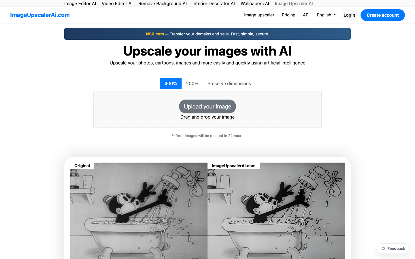 ImageUpscalerAi homepage