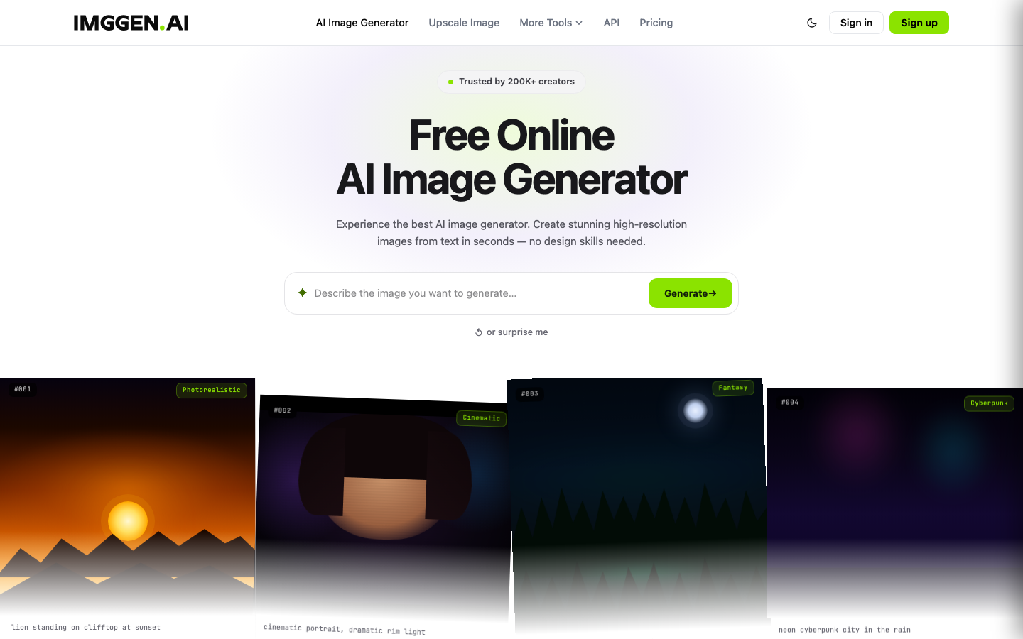 ImgGen homepage