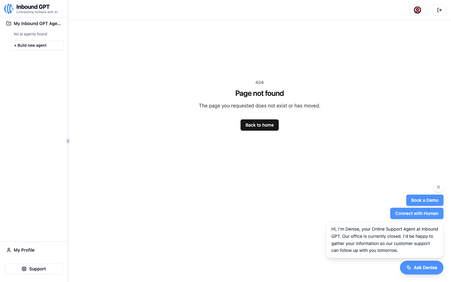 Inbound GPT homepage