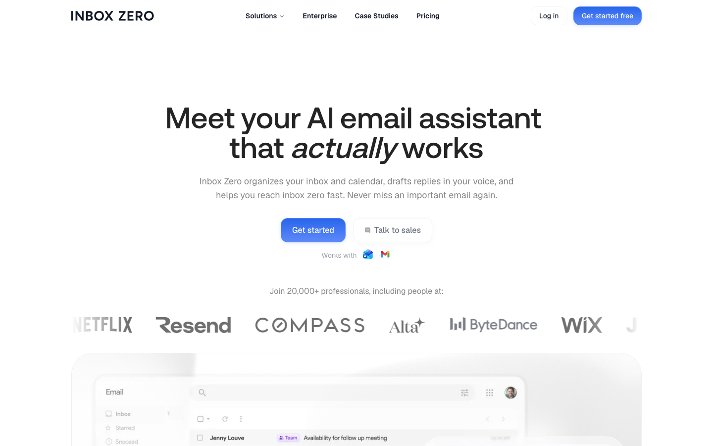 Inbox Zero homepage