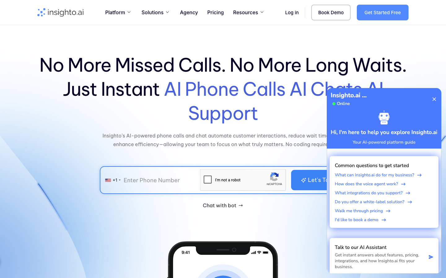 Insighto homepage