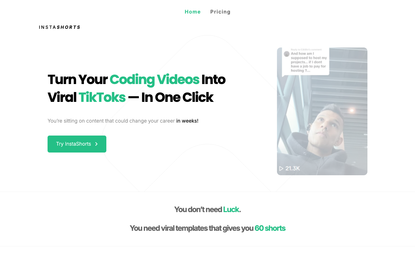 InstaShorts screenshot