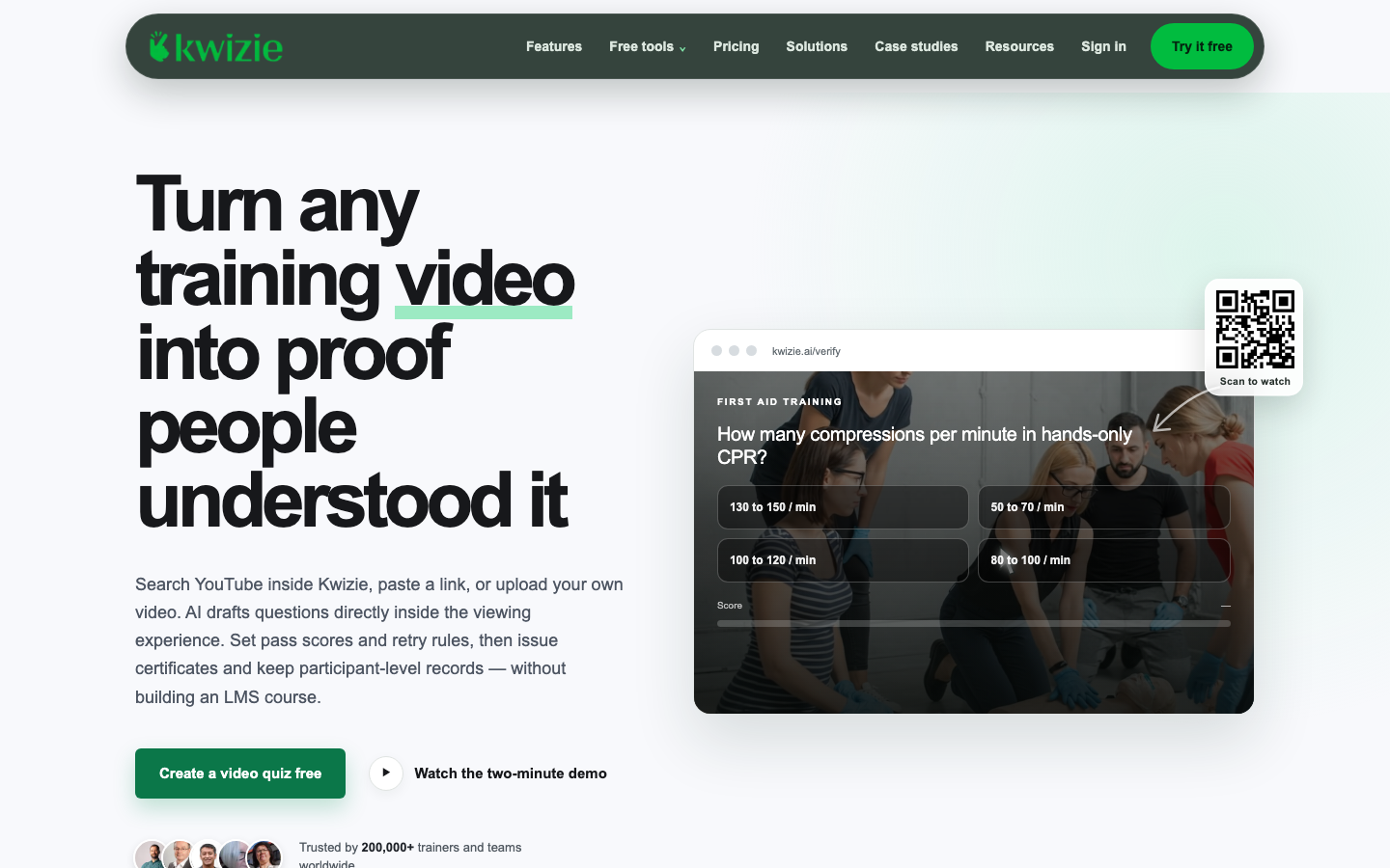 Kwizie homepage
