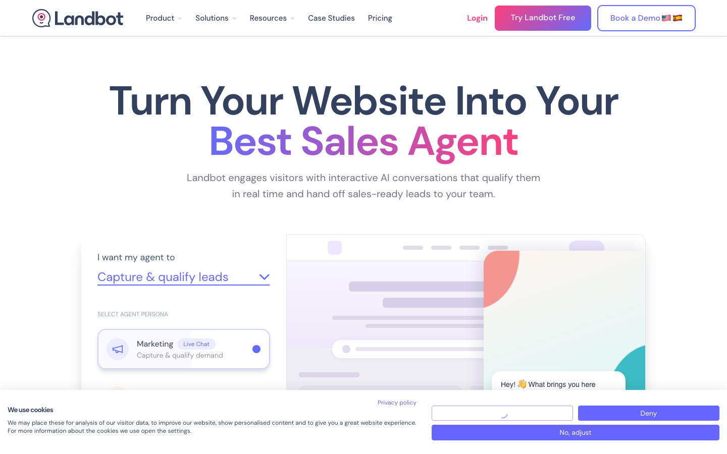 Landbot homepage