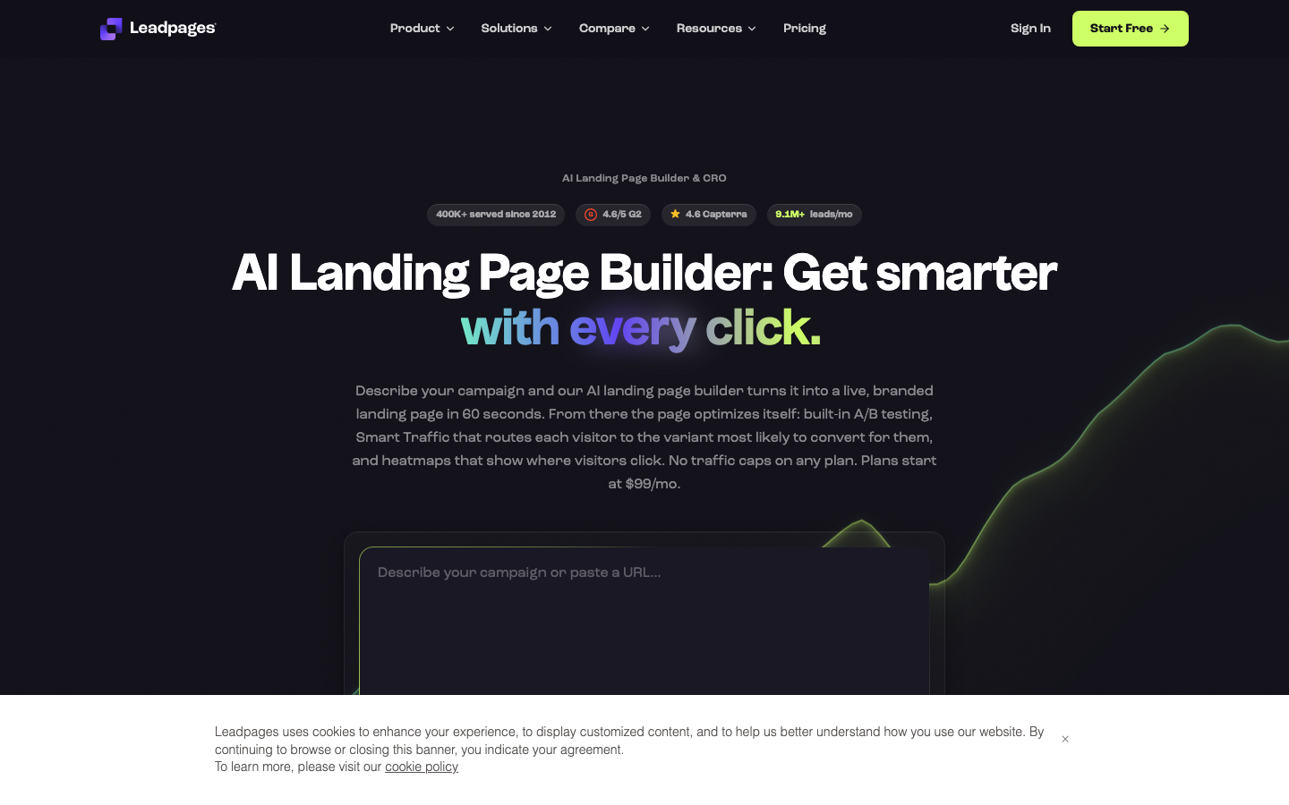 Leadpages homepage