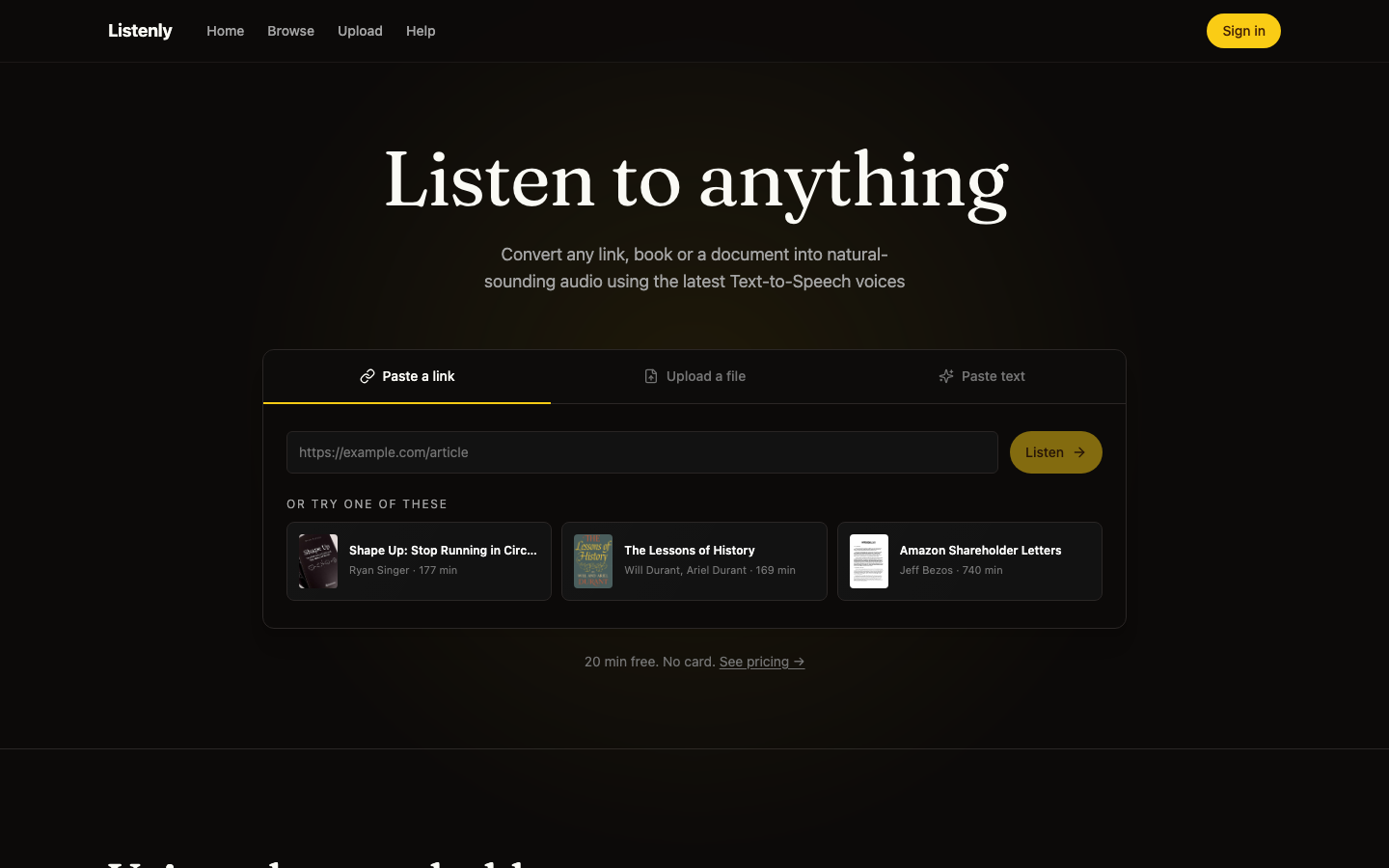 Listenly screenshot