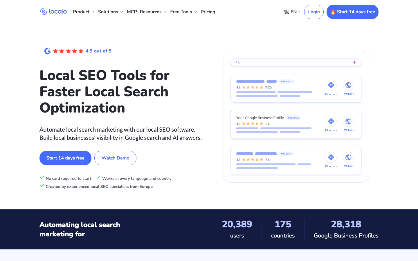 Localo Sites screenshot