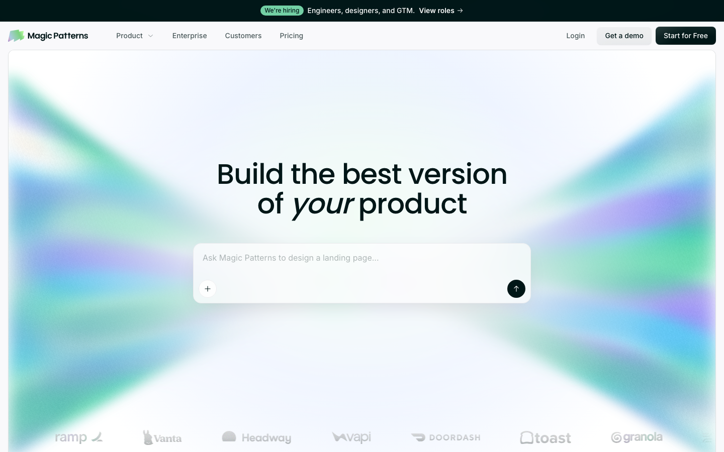 Magic Patterns homepage