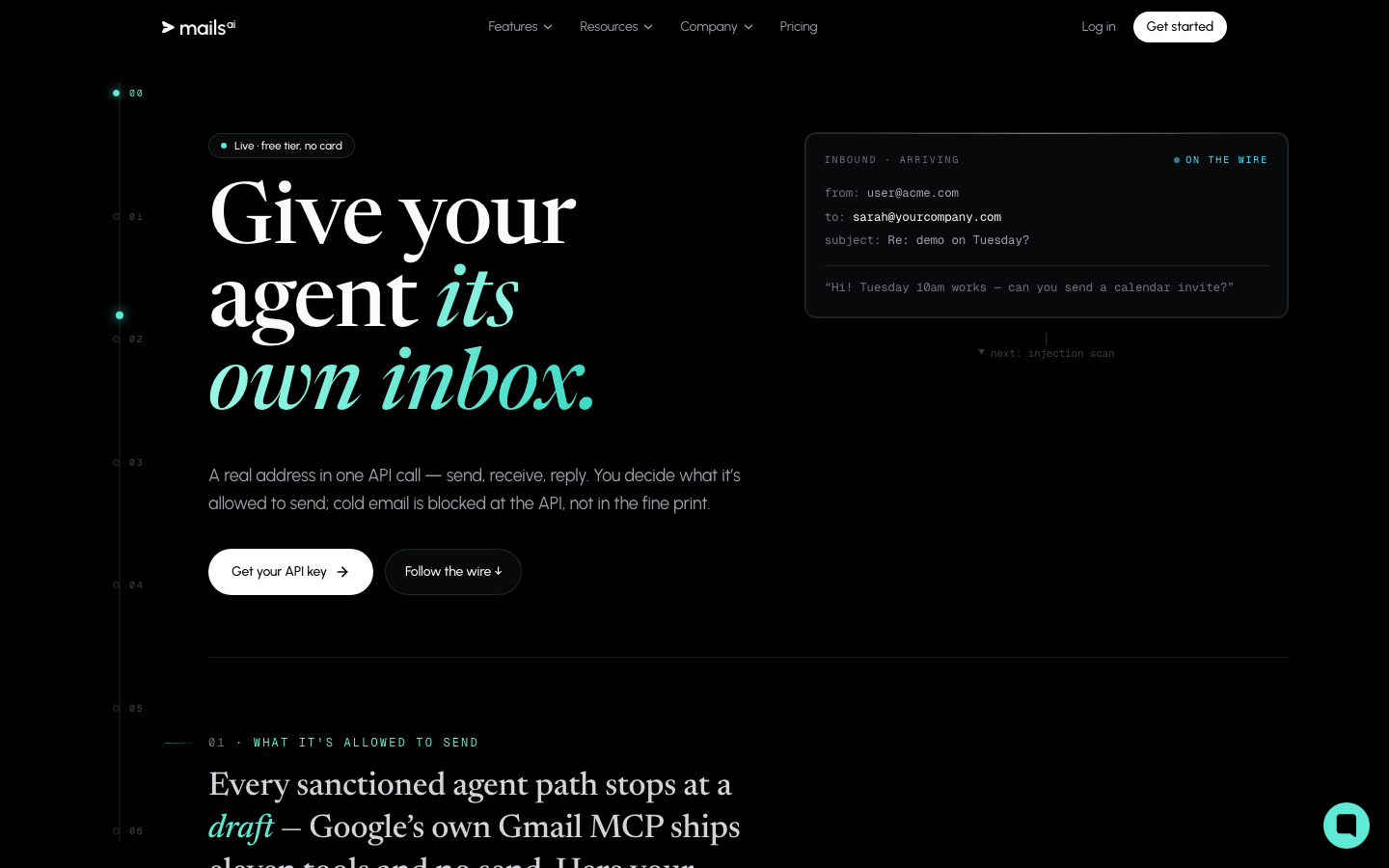 Mails.ai homepage